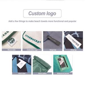 Summer Quick Dry Custom Sublimation Printed Suede Microfiber Microfibre Waffle Recycled <b>Plastic</b> Sand Free Beach Towel With logo - Product Image 6