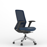 Chaise de bureau SITSTAR à dossier moyen, accoudoirs 4D en PU, roulettes en nylon, chaise de direction en maille avec soutien lombaire, solution de mobilier de bureau pour fournisseurs