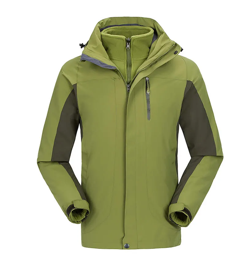 Clothing Manufacturer Custom Men Outdoor Sports 2 In 1 Running Windbreaker Jacket Man Waterproof Ski Hiking Fishing Jacket