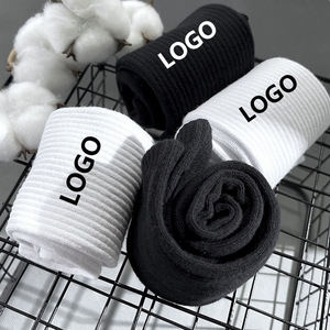 <b>White</b> <b>Men's</b> Crew <b>Socks</b> With Logo Print Cotton Breathable Daily Wear Summer Knitted <b>Sock</b> - Product Image 5