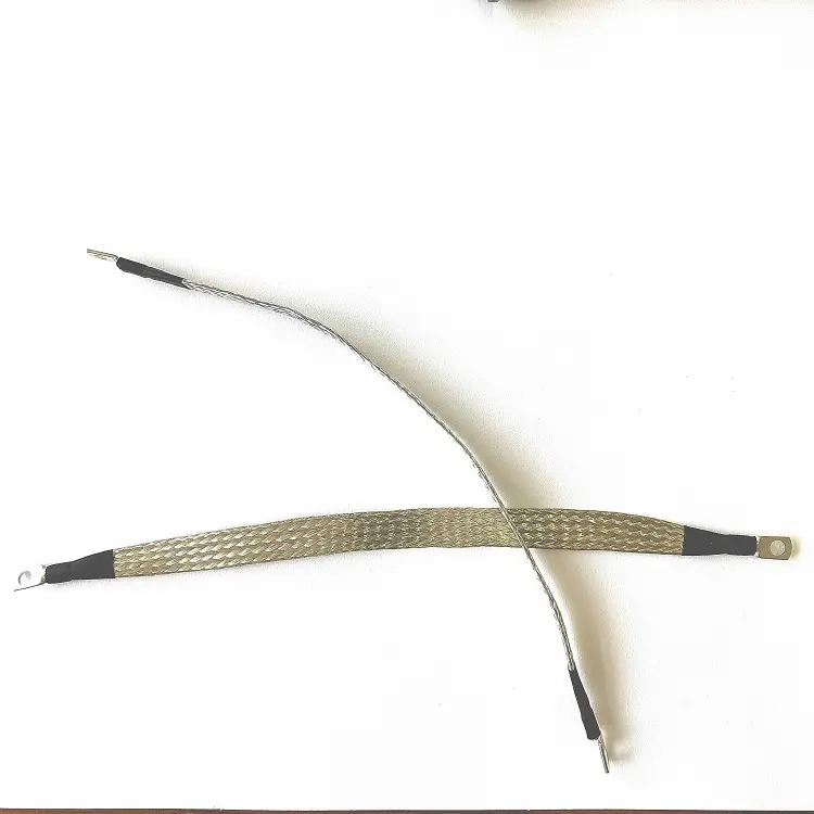 Connexions flexibles personnalisées sangles de terre en cuivre étamé connecteur de fil de cuivre tressé