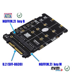 Tarjeta adaptadora TISHRIC <span class=keywords><strong>M</strong></span>.2 NVME SSD compatible con 2280/2260/2242/2230 clave <span class=keywords><strong>M</strong></span> clave B convierte U.2/productos SSD <span class=keywords><strong>M</strong></span>.2 en stock - Product Image 2