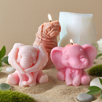 J10-317 éléphant arôme bougie Silicone moule bricolage Animal plâtre ornement à la main bougie broyeur