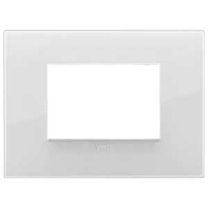 Vimar Wall <b>Switch</b> Plate 14.5 Cm X 9 Cm Ice White Glass Finish - Product Image 1
