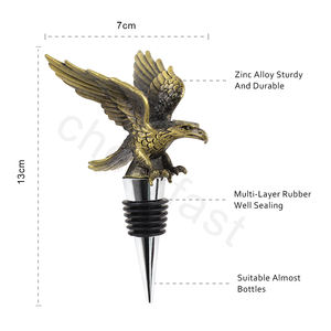 Bouchon de bouteille de vin en forme d'animal, pièces, pour <span class=keywords><strong>Restaurant</strong></span>, métal whisky, liqueur, tête d'<span class=keywords><strong>aigle</strong></span>, vin rouge, en acier inoxydable - Product Image 6