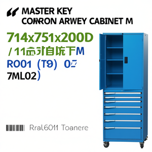 Fami Master Key Comfort <b>Drawer</b> Cabinet 7 <b>Drawers</b> 714x751x2000 Mm Green Ral6011 <b>Tool</b> Storage - Product Image 2