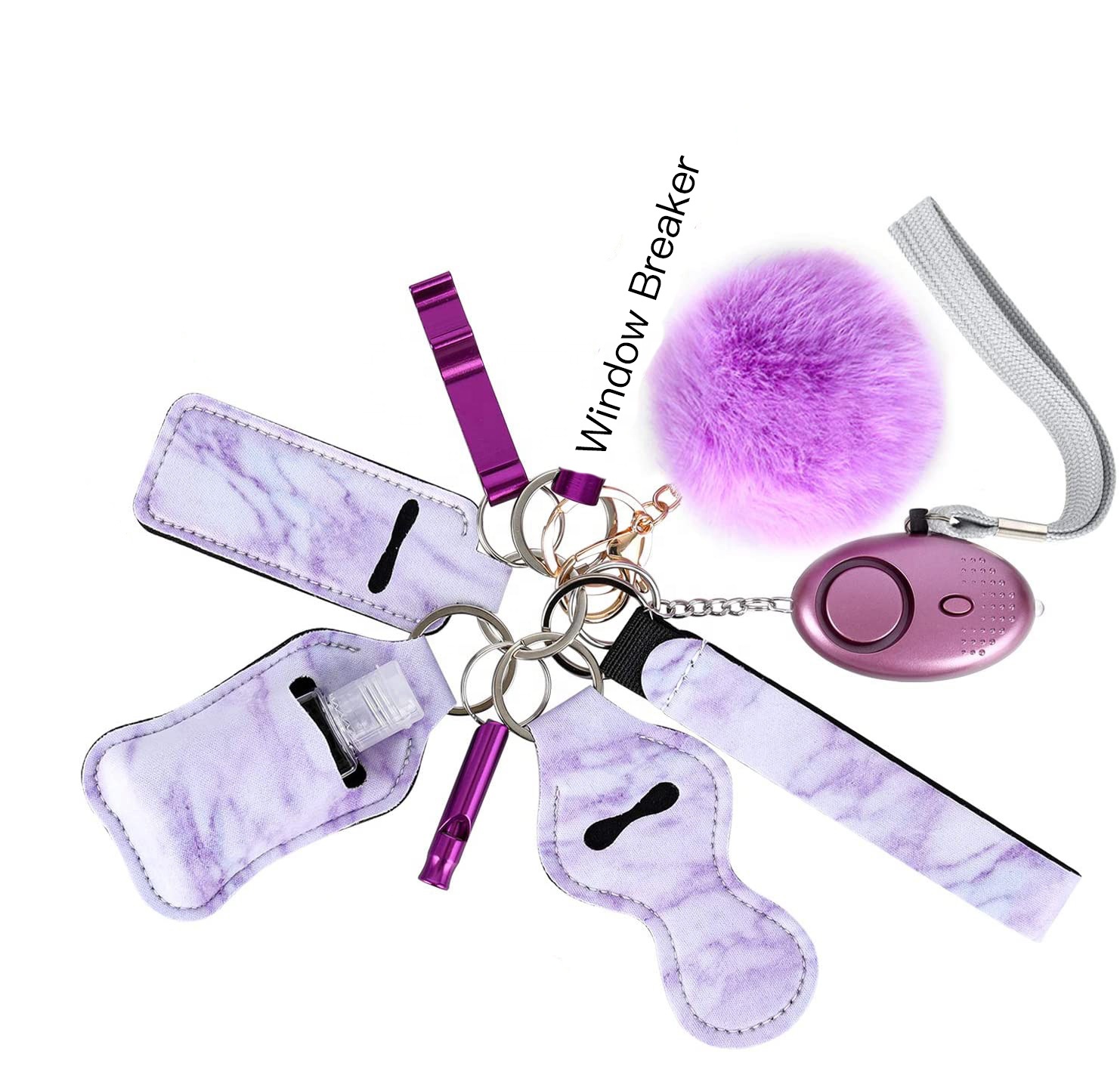 Wholesale High Quality Color Safety Keychain Self Defense Keychain For Women Set