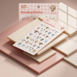 สติกเกอร์ติด PVC แบบตั้งได้ HINAKUU ลายเพื่อนน่ารักสไตล์เกาหลี นุ่มนิ่ม ตัวการ์ตูน 3 มิติ พิมพ์ลาย UV สำหรับตกแต่งสมุดบันทึก วางแผนงาน แล็ปท็อป - Product Image 2