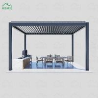 Pergola extérieure en aluminium écologique, imperméable, sur mesure, avec toit à lames orientables électriques pour villa