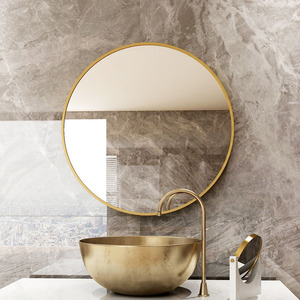 <span class=keywords><strong>Miroir</strong></span> de salle de bain rond avec cadre doré en gros |   <span class=keywords><strong>Miroir</strong></span> mural HD de qualité supérieure, fabrication directe d'usine, garantie 10 ans, pour commandes en gros, certifié CE - Product Image 1