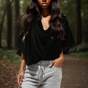 Camisa de Gasa Transparente de Color Sólido Informal de Manga Tres Cuartos para Mujer, Moda - Product Image 2