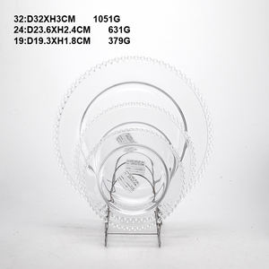 Lot de 4 assiettes en verre avec motif à pois, avec verres à <span class=keywords><strong>vin</strong></span> et verres à boire assortis - Product Image 4