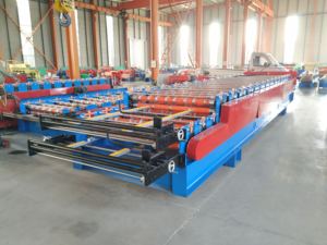 Chất lượng cao đôi boong hồ sơ tr4 và TR5 cuộn tạo thành máy ibr tấm hai lớp hình thang mái Báo Chí Máy làm - Product Image 5