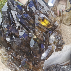 Commercio all'ingrosso grande Citrine Smoky Quartz Cluster Naturale <span class=keywords><strong>Citrino</strong></span> Cluster Per La Decorazione - Product Image 4