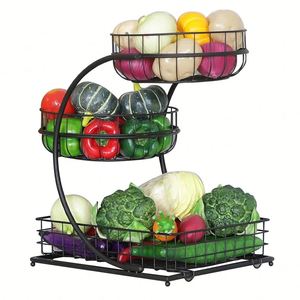 Magnifique étagère à fruits et légumes à 3 niveaux, plateau pour fruits secs, panier à fruits, panier à légumes - Product Image 5