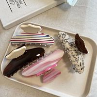 Nouvelle Arrivée Pinces à Cheveux en Acétate à Rayures Marbrées pour Femmes, Pince Requin Vintage pour l'Arrière de la Tête, Cadeau de Vacances, Accessoire Capillaire