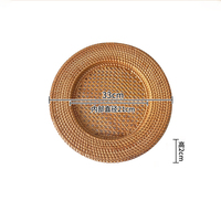 Fournisseur d'usine Nature rotin Table caboteur désherbage plat tapis rond tissé napperon plaque chargeurs pour la décoration