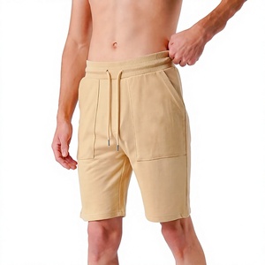 Shorts décontractés pour hommes en coton et polyester de couleur unie, taille mi-haute, respirants, style urbain, meilleur prix, shorts d'été pour hommes - Product Image 1