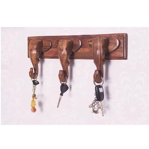 Indian Manufactured Decorative Wood <b>Wall</b> Hook <b>Rack</b> Rustic Handmade Organizer for <b>Coats</b> Hats Bags and Keys Storage for Sale - Product Image 1