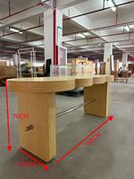 Table de présentation en bois durable peinte pour boutique de vêtements, table de présentation pour magasin de vêtements