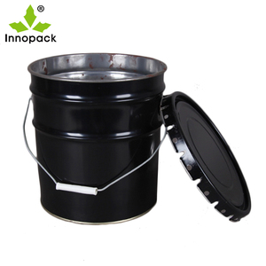 <span class=keywords><strong>10</strong></span> <span class=keywords><strong>litres</strong></span> métal étain acier fer blanc peinture peut seau noir pour emballage capacité baril en métal - Product Image 3