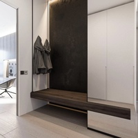 Gabinete de zapatos de entrada moderno de madera crema francesa, muebles para el hogar ecológicos y que ahorran espacio