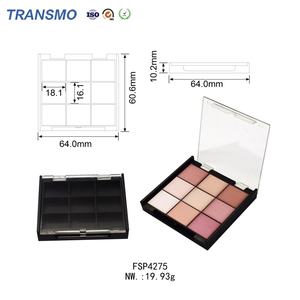 Boîtier de fard à paupières en gros, 9 compartiments, personnalisé, vide, en plastique, 9 couleurs, avec couvercle transparent, palette de fard à paupières avec logo personnalisé - Product Image 2