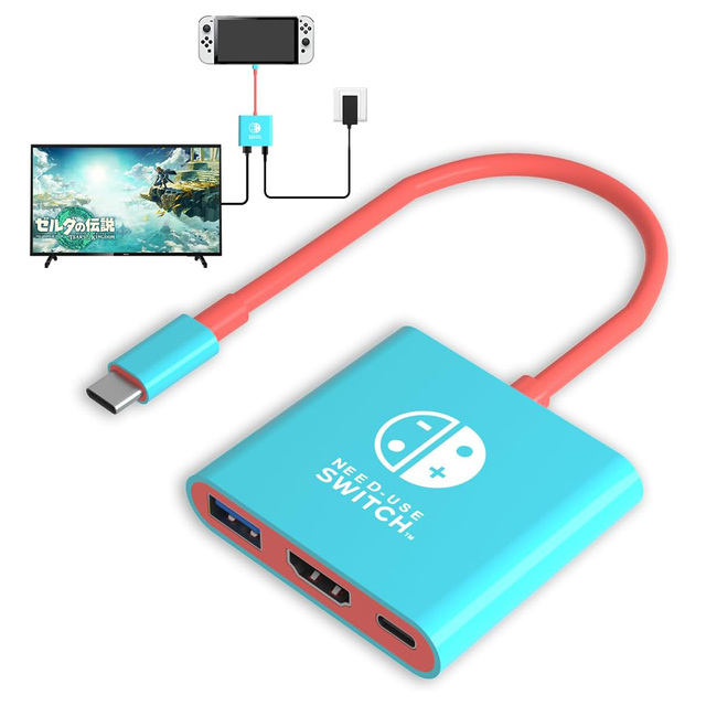 Portable Switch Dock Type C to HD-MI Conversion Cable,Switch TV Adapter Docking Station for Nintendo Switch Support 4K/60HZ