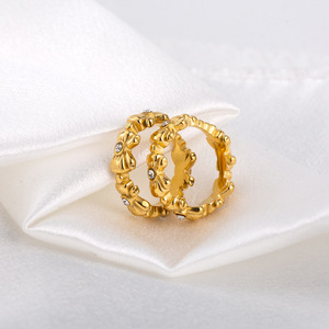 แหวนผู้หญิงสไตล์ฝรั่งเศสประดับเพชรชุบทองสำหรับงานปาร์ตี้ - Product Image 2