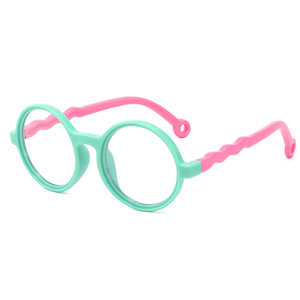 Gafas antiluz azul para niños, monturas redondas de silicona, sin prescripción médica, para uso en computadora, 72012 - Product Image 3
