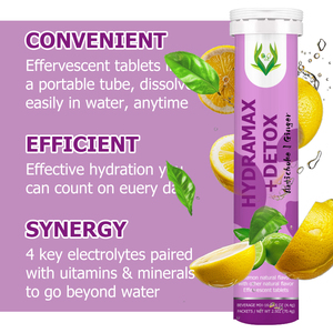 Private Label OEM Hydramax Detox Effervescent Tablets Lemon Natural Flavor with Artichoke Support Daily Detox Tablets - Product Image 5