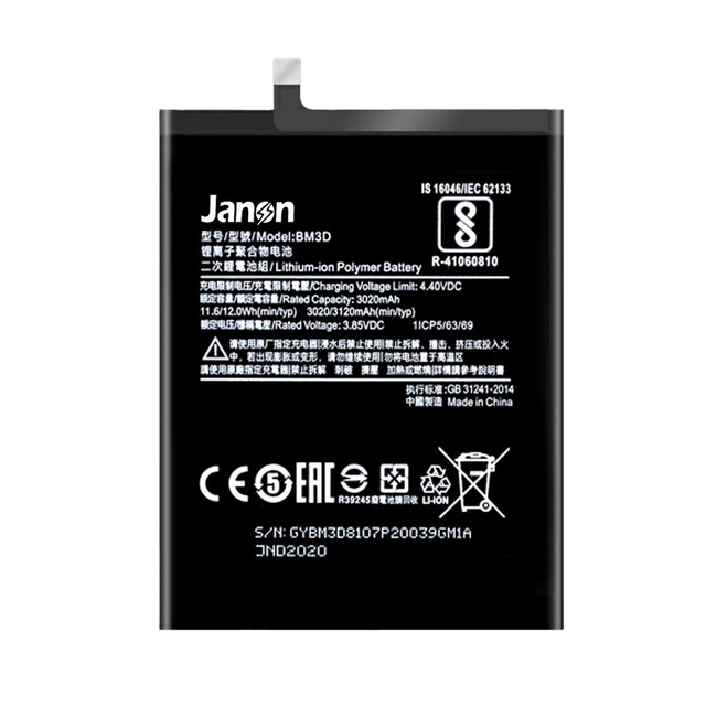 3000mah High Quality Mobile Phone Battery for xiaomi Redmi Note 8 Pro Bm3d