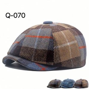 Gorra Newsboy de Lana Tweed Británica para Hombre, Otoño-Invierno, de 6 o 8 Paneles, Cosida, para Deportes, Pesca, Viajes y Uso Casual - Product Image 6