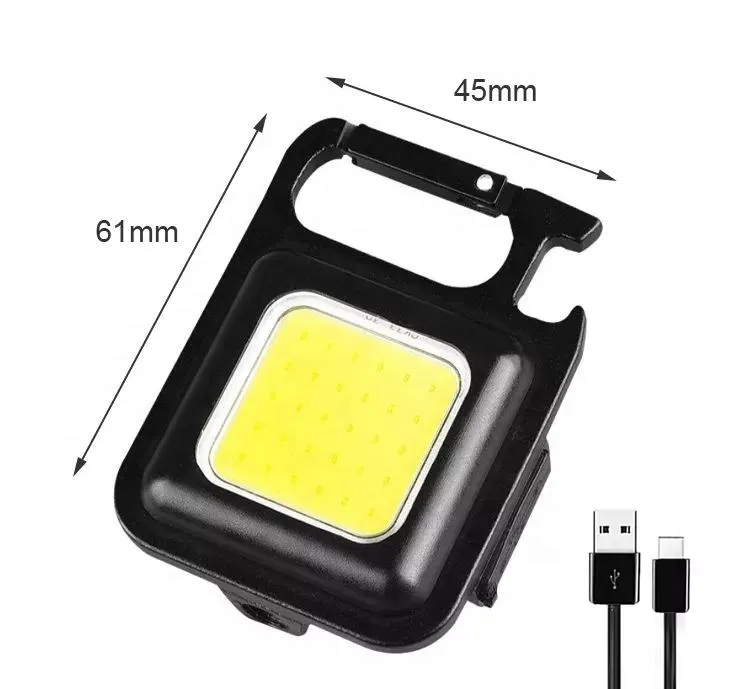 Mini 3 Light Modes USB LED Rechargeable Torch Work Light Small Pocket Flashlights Camping COB Keychain Flash Light