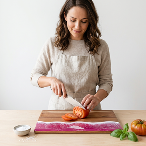 Hot Sale Ocean Wave Pattern Wood Chopping Block & Cutting Board Dishwasher Safe for Cheese Serving Charcuterie Board - Product Image 1