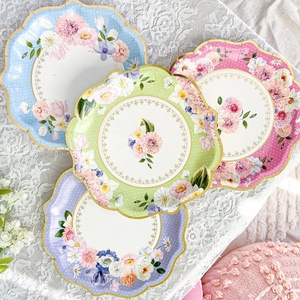 DAMAI New Design Disposable Tea Party Flower Paper Plate Wedding Birthday Party Paper Plate&Decorations Tableware - Product Image 1