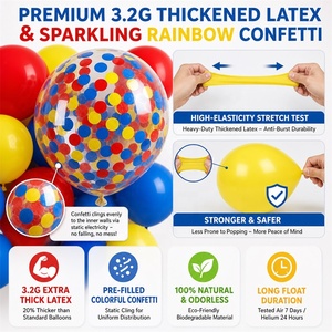 Articles et décorations pour fête d'anniversaire sur le thème du cirque : guirlande d'arche de ballons en latex rouge, bleu et jaune de 5, 10, 12 et 18 pouces - Product Image 4