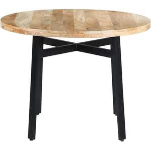 Juego de Mesa y Sillas de Comedor Contemporáneo con Cubierta de Madera y Estructura de Hierro Metálico, Muebles de Comedor de Lujo para Hogar, Restaurante o Taller - Product Image 1