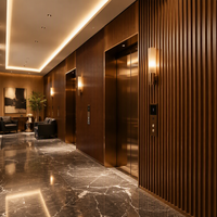 Panneau mural rainuré en WPC métallique Ynori Bronze 160x22mm insonorisant et ignifuge pour bureau de direction et hall d'entrée