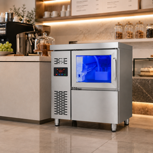 Machine à glaçons commerciale BIBO HY-150P refroidie à l'eau, 68 kg/24h, en acier inoxydable, sous comptoir, avec stockage de 15 kg - Product Image 5