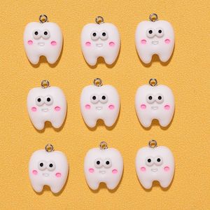 10 pcs/बैग दांत आकार आकर्षण रेसिन दांत के लिए लटकन गहने बनाने के लिए - Product Image 3