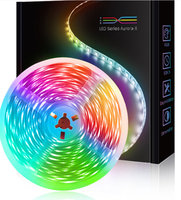 Bande lumineuse LED COB intelligente RGB pour la décoration de la maison, 576 LED, 12V/24V, WiFi/télécommande, dimmable, indice de protection IP67, USB