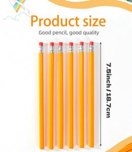 Crayons hexagonaux en plastique durables et colorés, avec gomme à dessin, promotionnels, pour l'école - Product Image 2