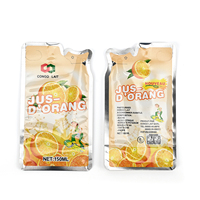 Machine de remplissage de jus en sachets doypack en plastique avec bec verseur et paille intégrée pour emballage personnalisé de boissons liquides