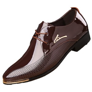 Chaussures habillées en cuir pour hommes, style Oxford, à bout pointu, semelle souple, motif géométrique, doublure en cuir véritable, semelle extérieure en caoutchouc - Product Image 5
