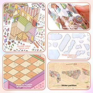 Autocollants 3D miniatures Yilan 1650 style japonais <span class=keywords><strong>en</strong></span> PET, décorations mignonnes pour agenda, jouet DIY fait main - Product Image 4