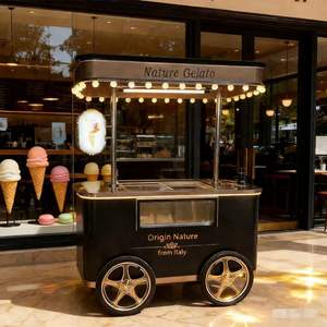 <strong>Hot</strong> Sale Automatic Vending 4-<strong>Wheel</strong> Metal Mobile Push Cart for <strong>Party</strong> Weddings Festivals <strong>Birthday</strong> <strong>Parties</strong> Ice Cream &amp; Candy - Product Image 1