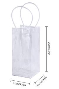 Bán Buôn Xách Tay Ráp Rõ Ràng Trong Suốt PVC Bia Champagne Rượu Vang Ice Tote Bag Chai Rượu Túi Với Chuỗi Xử Lý - Product Image 4