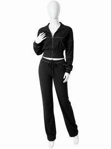 Best Selling Leopard Print Women Casual Zip Hooded <strong>Crop</strong> Jacket <strong>Leggings</strong> Stretch Sporty Streetwear Tracksuit 2 Piece Sets Clothes - Product Image 5