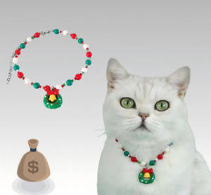 Venta al por mayor de cristal de lujo de Navidad y Halloween decorado <span class=keywords><strong>collar</strong></span> de gato perro - Product Image 1